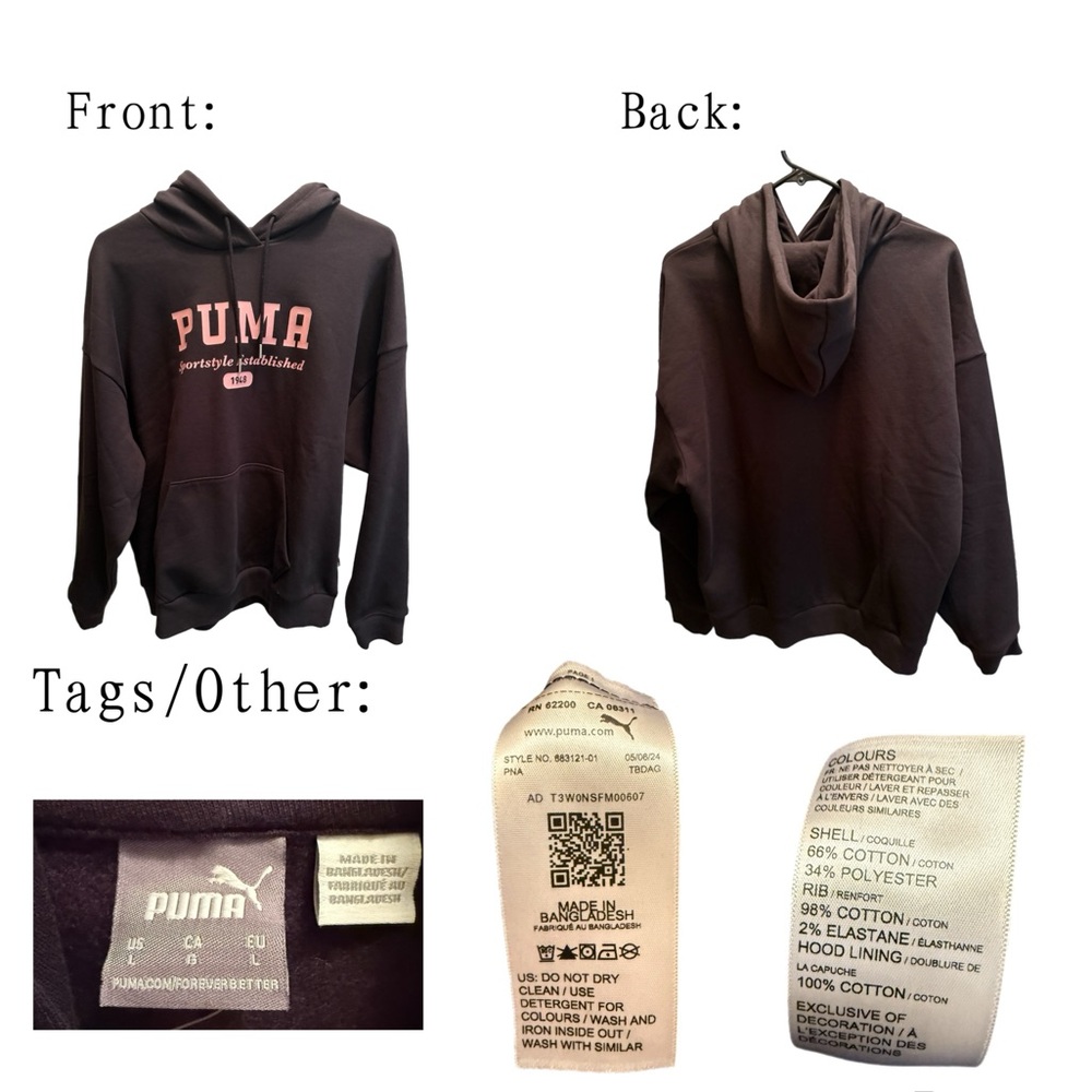 NWOT Vintage Puma Hoodie (L) - Picture 6 of 6
